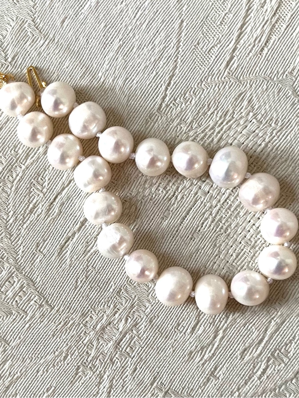 New 9-10mm 100% Natural AAA White Pearl Bracelet 7.5-8 inch 14K Clasp